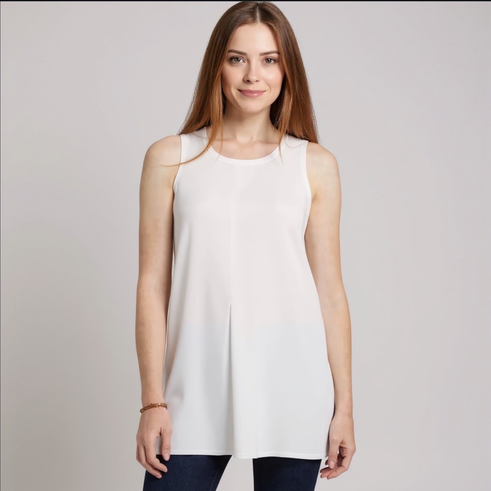 NWT NIC+ZOE‎ Women’s Central Sleeveless Tunic Top Classic Flowy Long All Season